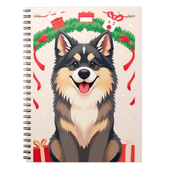 Cuaderno Perro de dibujos animados festivos (Frente)