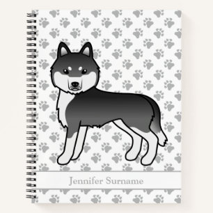 Cuaderno Perro De Dibujos Animados Husky Siberiano Blanco Y