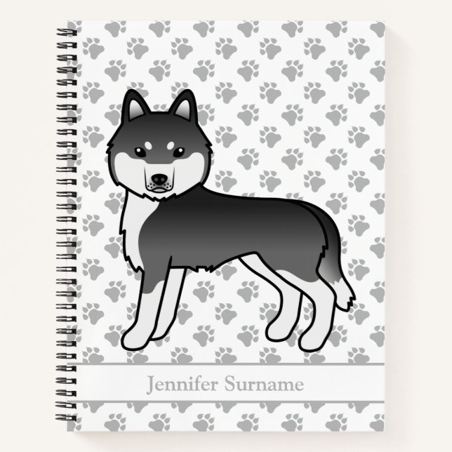 Cuaderno Perro De Dibujos Animados Husky Siberiano Blanco Y (Anverso)
