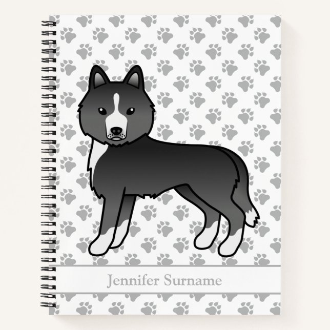 Cuaderno Perro De Dibujos Animados Husky Siberiano Mayormen (Anverso)