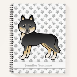 Cuaderno Perro De Dibujos Animados Husky Siberiano Negro Y 