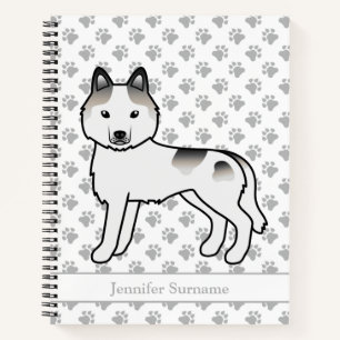 Cuaderno Perro De Dibujos Animados Husky Siberiano Piebald
