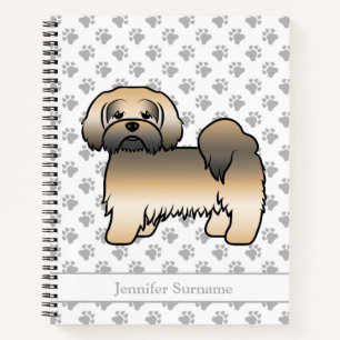 Cuaderno Perro de dibujos animados Lhasa Apso Sable Dorado