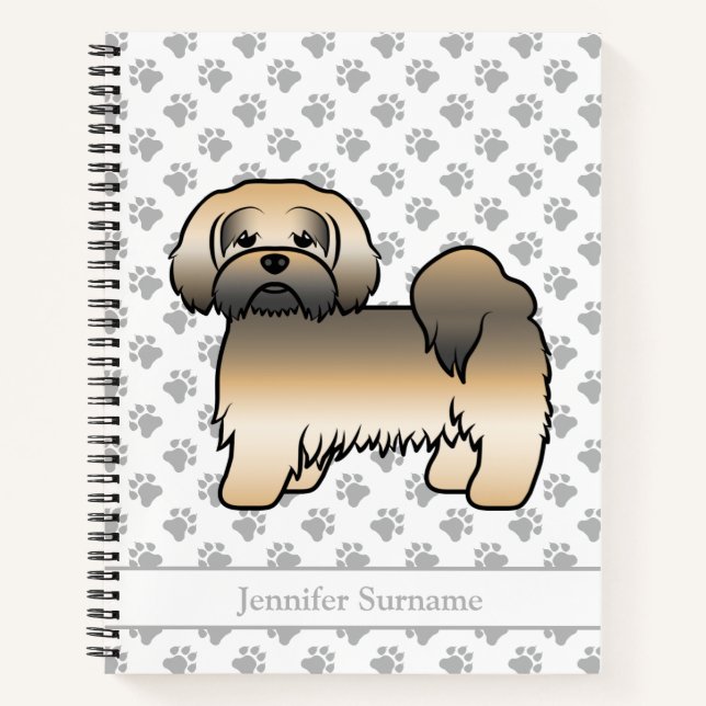 Cuaderno Perro de dibujos animados Lhasa Apso Sable Dorado  (Anverso)