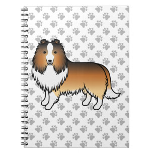 Cuaderno Perro de dibujos animados Sable Shetland Sheepdog 