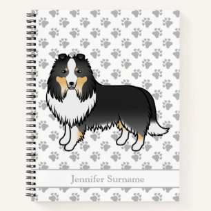 Cuaderno Perro de dibujos animados Shetland Sheepdog tricol