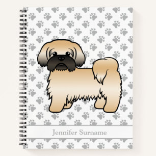 Cuaderno Perro De Dibujos Animados Shih Tzu Con Máscara Neg