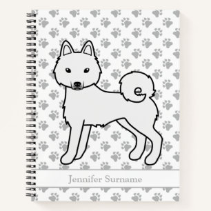 Cuaderno Perro de Dibujos Animados White Alaskan Klee Kai y