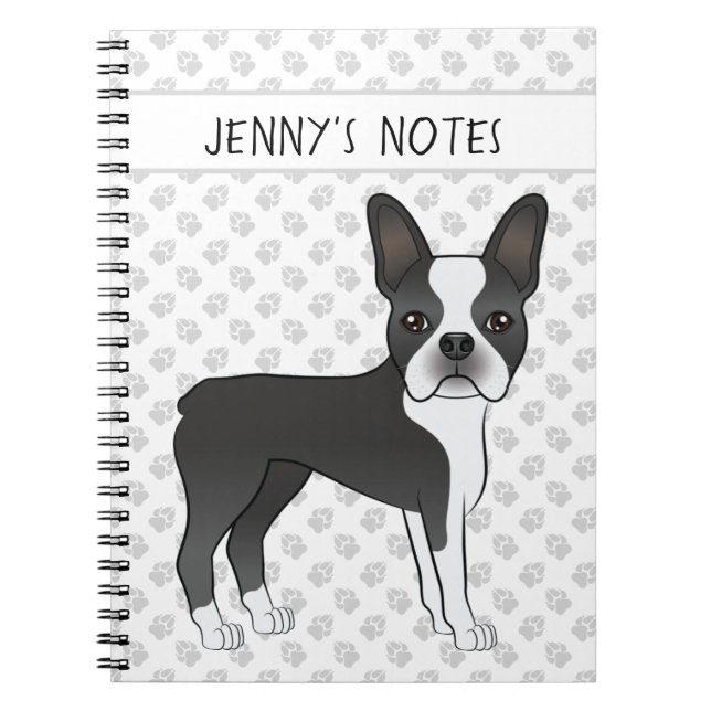 Cuaderno Perro de dibujos animados y textos sobre el terror (Frente)