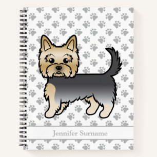 Cuaderno Perro De Dibujos Animados Yorkshire Terrier Azul Y