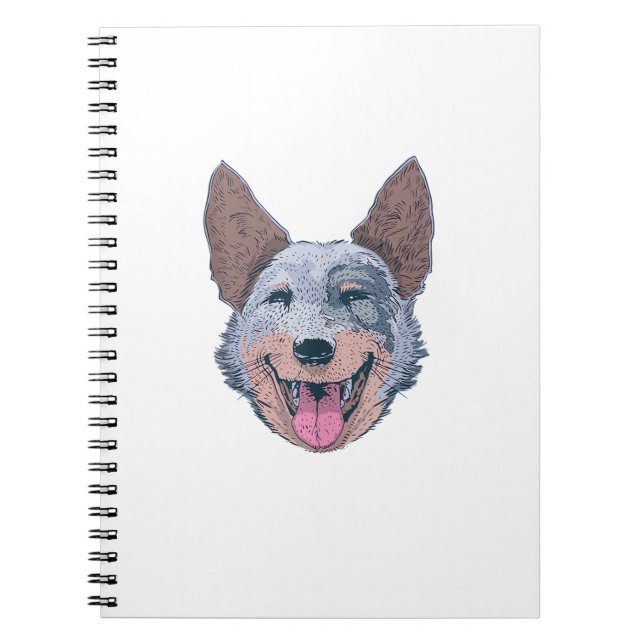 Cuaderno Perro de ganado australiano feliz (Frente)