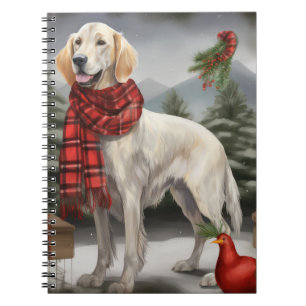 Cuaderno Perro de la escuela inglesa en Navidades de nieve