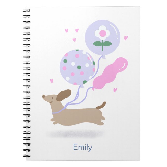 Cuaderno Perro de la fiesta de cumpleaños de Dachshund pers (Frente)