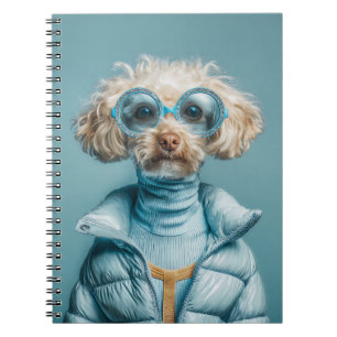Cuaderno Perro de Moda con Ropa Azul