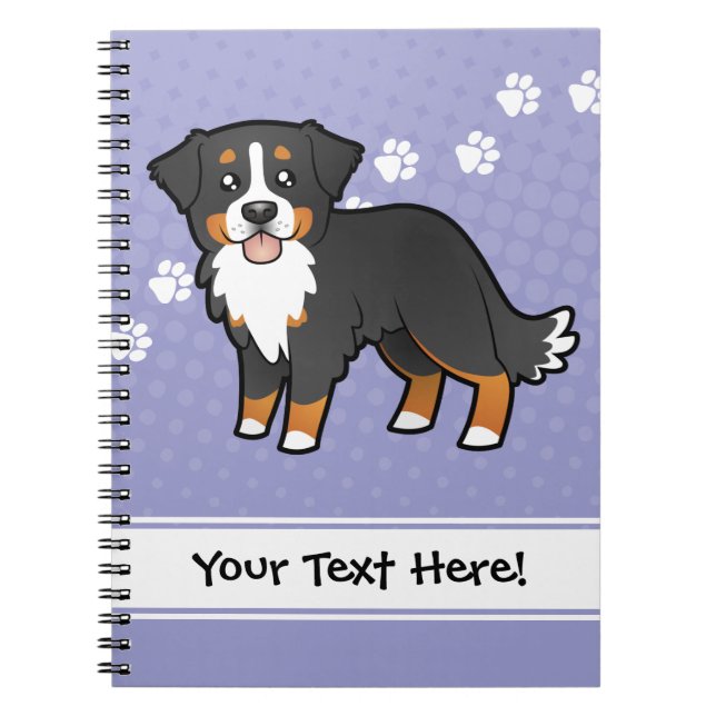 Cuaderno Perro de montaña bernés de dibujos animados (Frente)