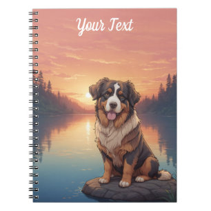 Cuaderno Perro de montaña bernés junto al lago
