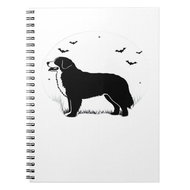 Cuaderno Perro de montaña de Bernese - Silhouette de luna d (Frente)