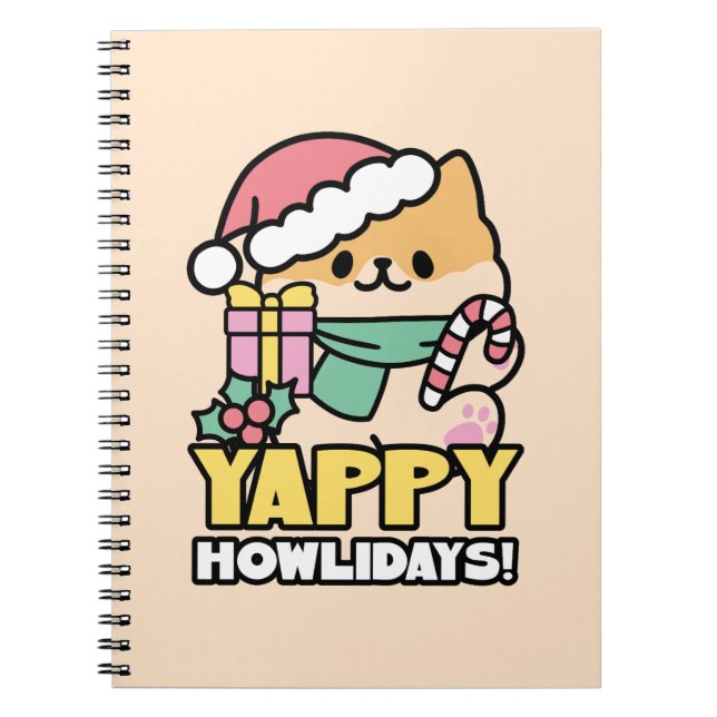 Cuaderno Perro de Navidades Cuadros - Yappy Howlidays (Frente)