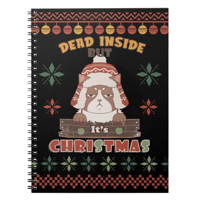 Cuaderno Perro de Navidades sarcásticos - Inspirado suéter  (Frente)