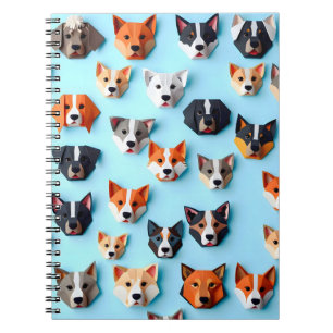 Cuaderno Perro de Origami Adorable - Suave y cómodo