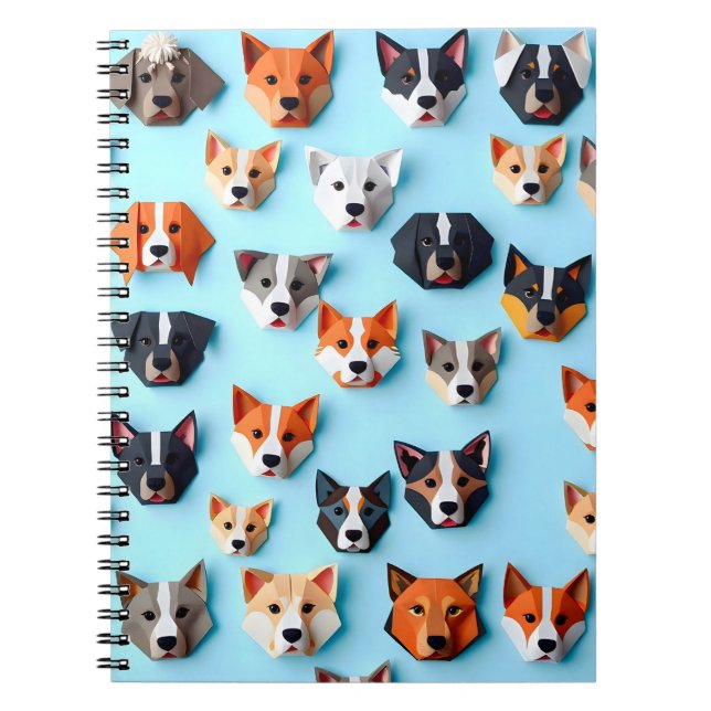 Cuaderno Perro de Origami Adorable - Suave y cómodo (Frente)