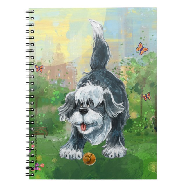 Cuaderno Perro de oveja agobiante juguetón (Frente)