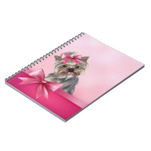 Cuaderno Perro de perrito rosado de princesa Yorkie de