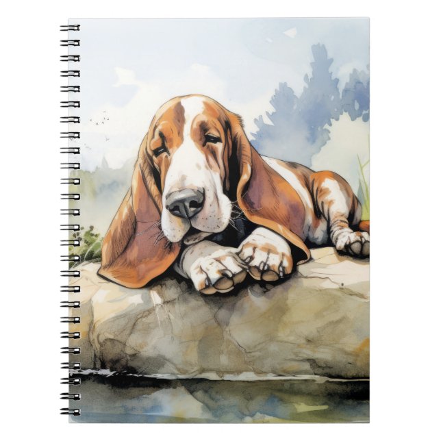 Cuaderno Perro de perro de perro de perrito de Basset Relaj (Frente)