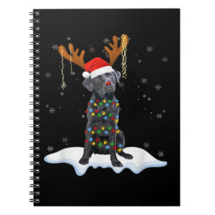 Cuaderno Perro de pijama de luz de árbol de Navidad Labrado