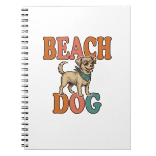 Cuaderno Perro de Playa Grabado Vintage Diseño Gráfico_1