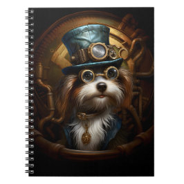 Cuaderno Perro De Steampunk Whimsical En Ropa 033