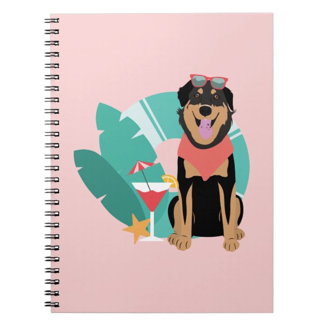 Cuaderno Perro de verano con gafas de sol (Frente)