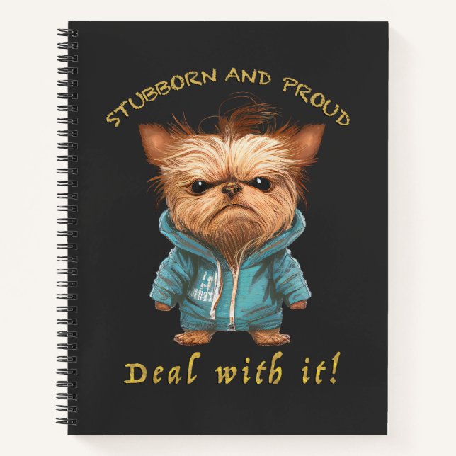 Cuaderno Perro de Yorkshire Traucaba Con Ti Amorable (Anverso)