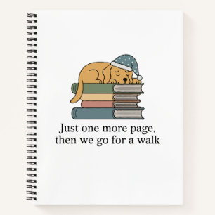 Cuaderno Perro Divertido Durmiendo sobre Libros, "Solo una 