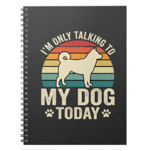 Cuaderno Perro Divertido Hablando Atardecer Retro