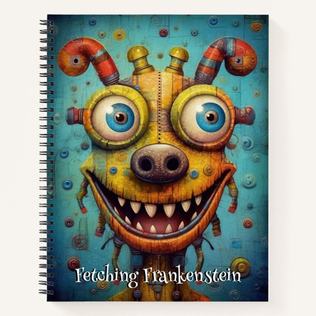 Cuaderno Perro Divertido Monstruo: Buscando a Frankenstein (Anverso)