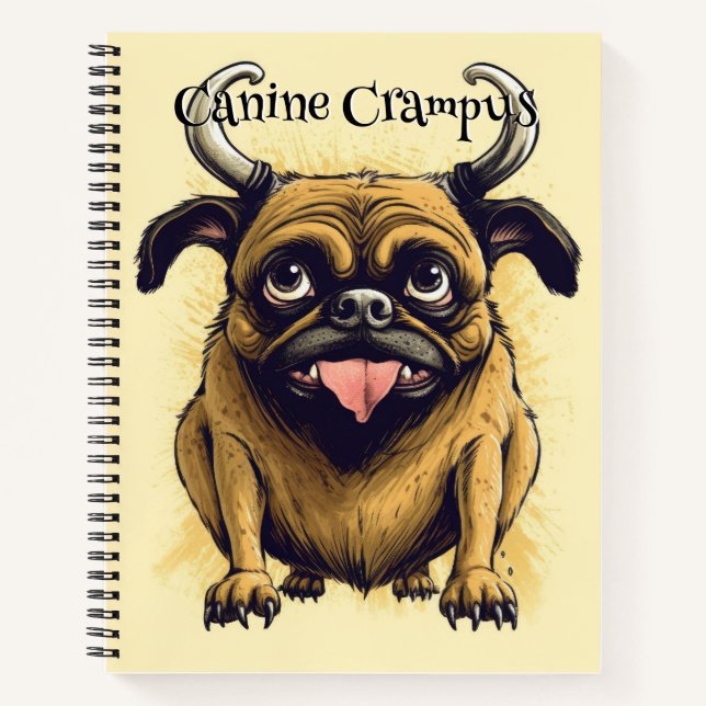 Cuaderno Perro Divertido Monstruo: Canino Krampus (Anverso)