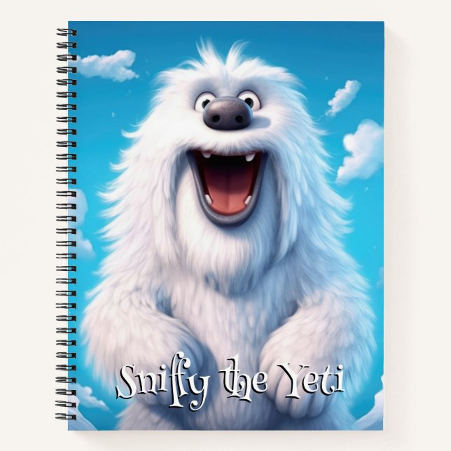 Cuaderno Perro Divertido Monstruo: Sniffy el Yeti (Anverso)