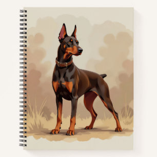Cuaderno Perro Doberman Pinscher Marrón Óxido Rojo
