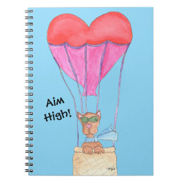 Cuaderno Perro en globo aerostático