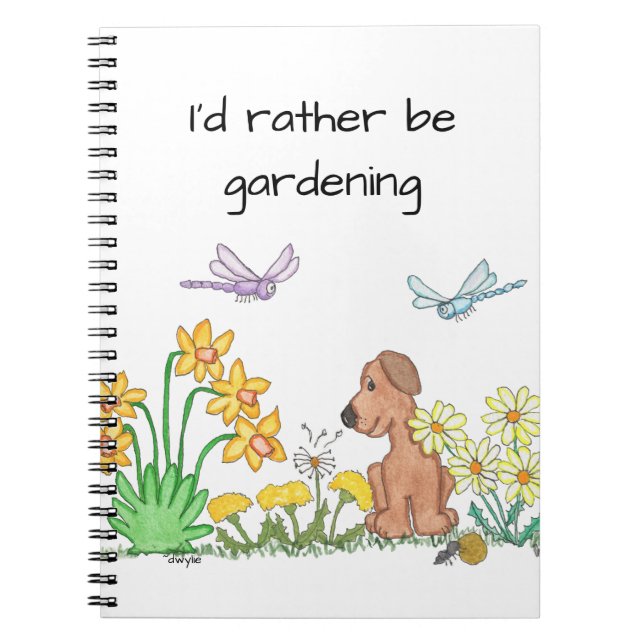 Cuaderno Perro en jardín de flores (Frente)