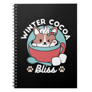 Cuaderno Perro en taza festiva para vibraciones de vacacion