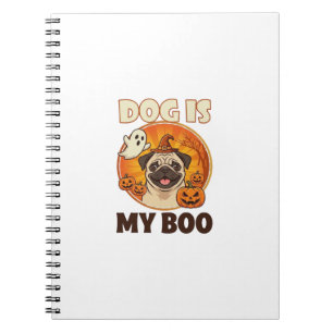 Cuaderno Perro Es Boo Pug Halloween Fantasma Calabaza