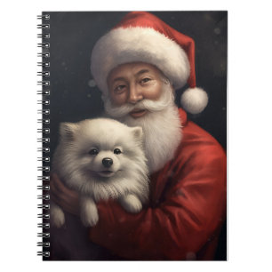 Cuaderno Perro Esquimal Americano con Santa Claus Navidad F