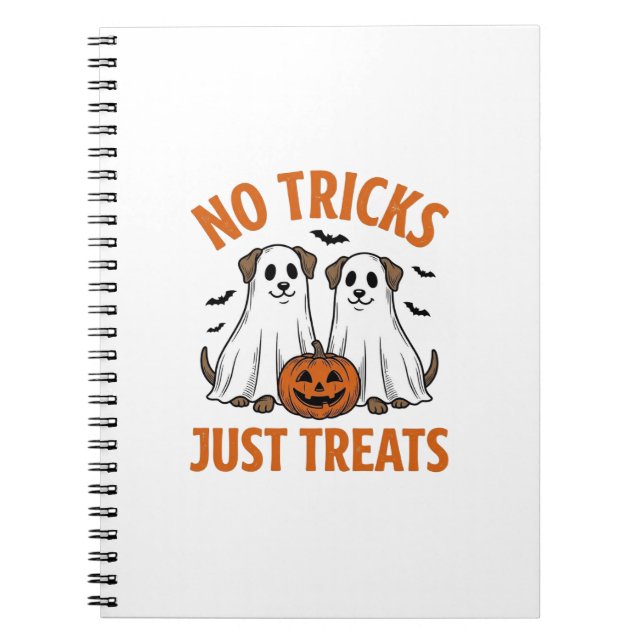 Cuaderno Perro Fantasma Divertido Halloween Sin Trucos Solo (Frente)