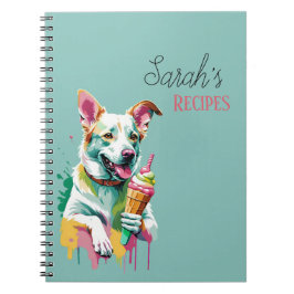 Cuaderno Perro feliz comiendo un helado
