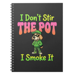 Cuaderno Perro fumador de marihuana divertido