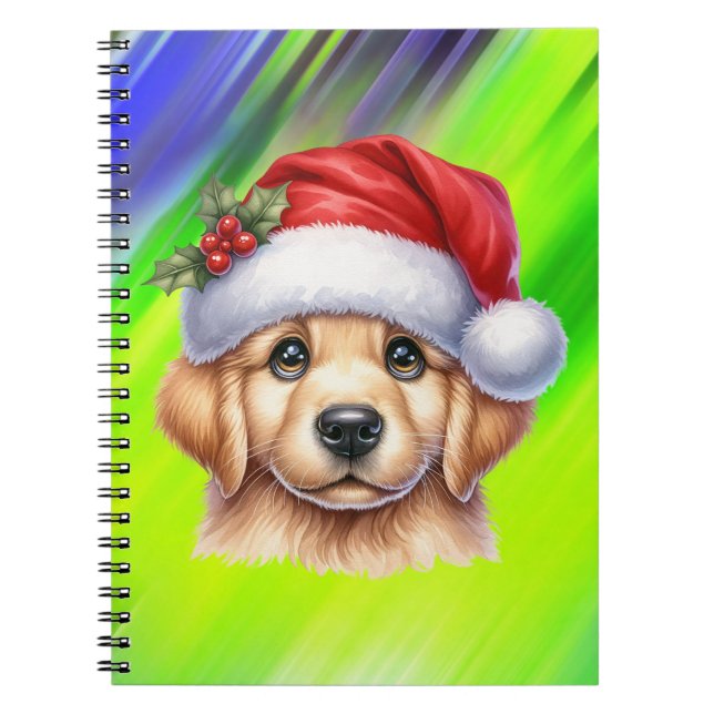 Cuaderno Perro Golden Retriever con Santa Claus Style-82535 (Frente)