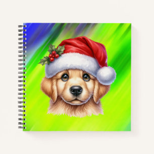 Cuaderno Perro Golden Retriever con Santa Claus Style-82535