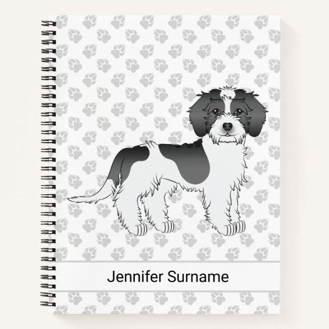 Cuaderno Perro Goldendoodle Mini de Color Parti Negro & Tex (Anverso)